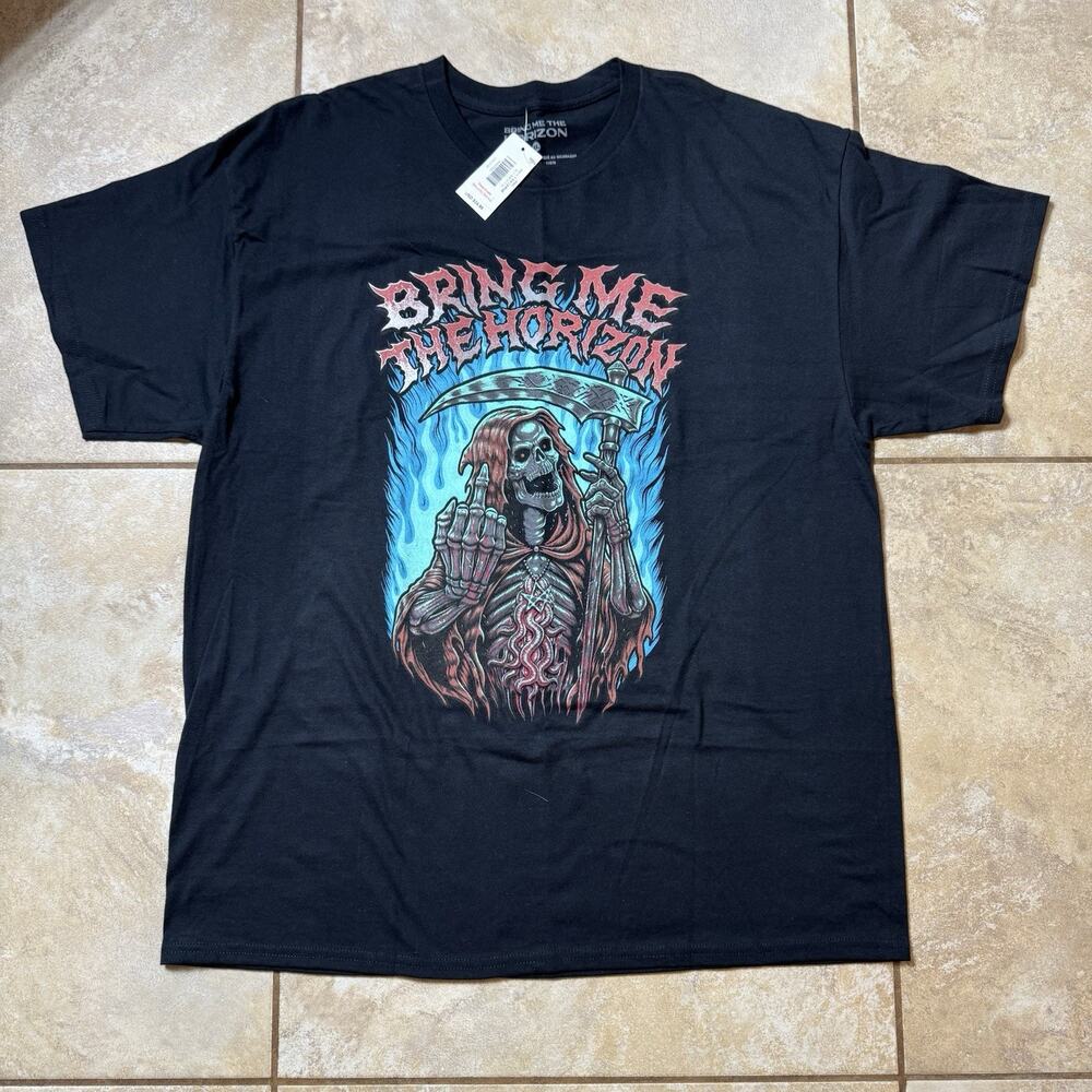 Bring Me The Horizon Reaper Middle Finger T-Shirt Size LARGE New With Tags